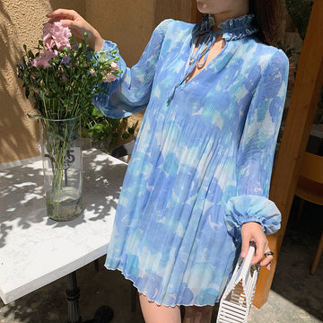 Man Seaside Beach Short Dress Girl Sanya Travel To Take Pictures Loose Temperament Chiffon Dress
